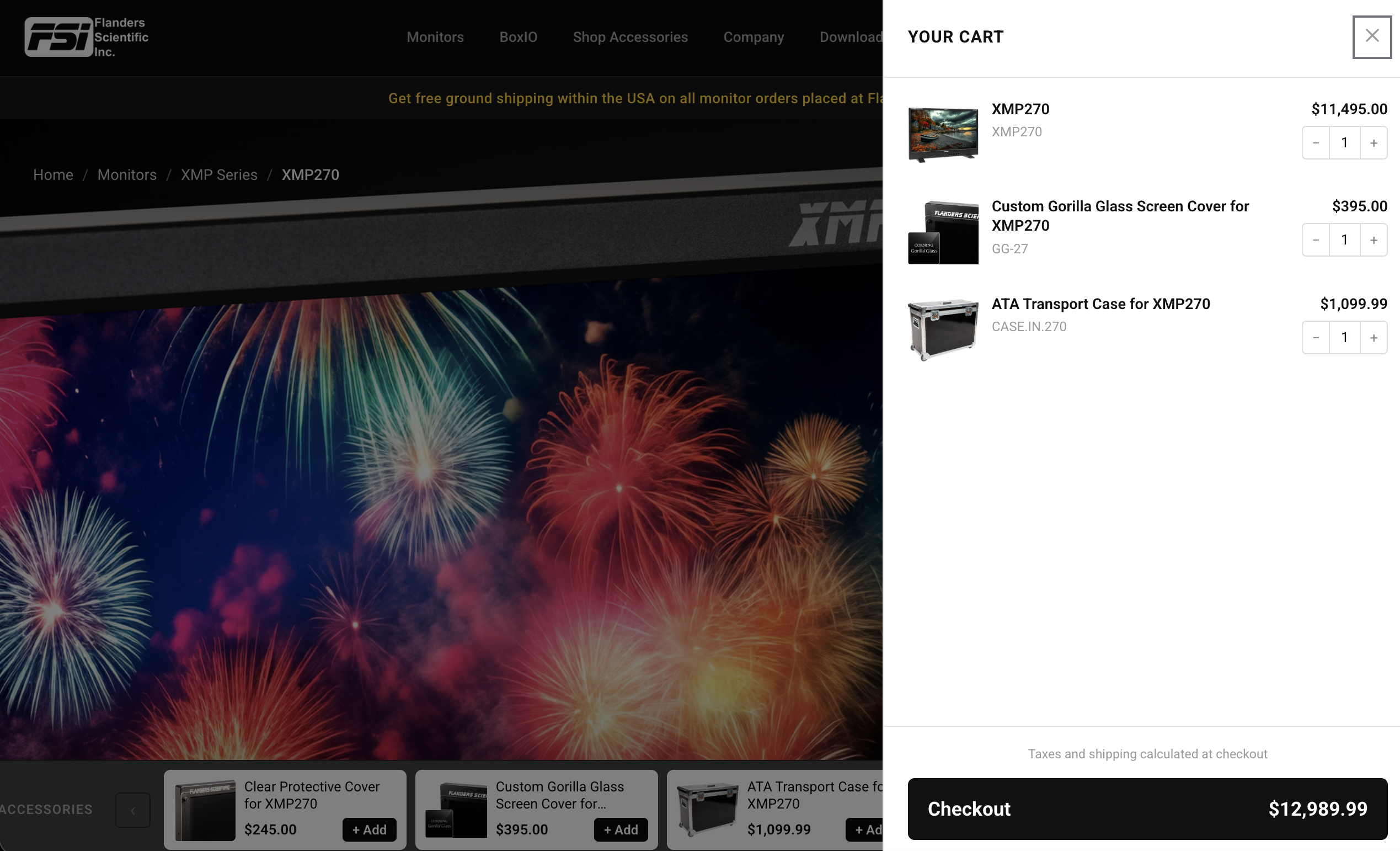 Product info, accessories, and online checkout together in one place